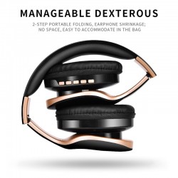 Wireless Bluetooth headphones - noise cancelling - foldable - stereo bass - adjustable earphones with microphone