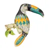 Elegant brooch with crystal toucan bird