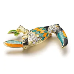 Elegant brooch with crystal toucan bird