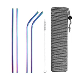 Reusable - stainless steel drinking straws - set with bagBar supply