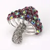 Mushroom with colorful crystals - broochBrooches