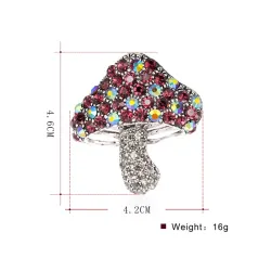 Mushroom with colorful crystals - broochBrooches