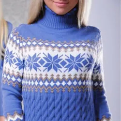 Winter long sweater - mini dress with turtleneck