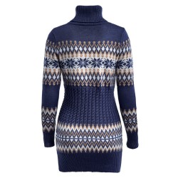 Winter long sweater - mini dress with turtleneckDresses