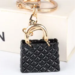 Crystal black handbag - keychain