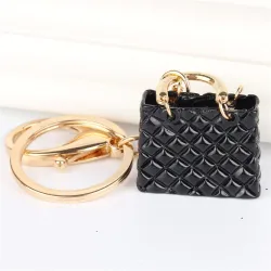 Crystal black handbag - keychain