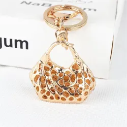 Crystal handbag with a heart - keychain