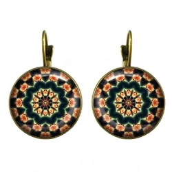Vintage gold & silver round earrings