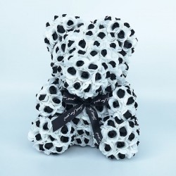 Rose bear - bear made from two-colors infinity roses with a bow - 25 cm - 35 cmValentine's day
