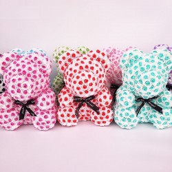 Rose bear - bear made from two-colors infinity roses with a bow - 25 cm - 35 cmValentine's day
