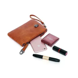 Elegant leather handbag - 4 pieces set