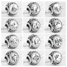 925 sterling silver - 12 constellation zodiac - beads for bracelet