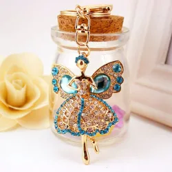 Crystal angel with wings - keyringKeyrings
