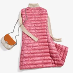 Fall - winter ultralight long down vest
