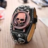 Quartz watch with skull - leather strap - unisexWatches