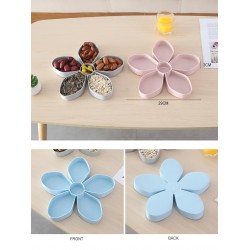 Petal-shaped snack box tray - rotating - food storage