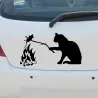 Cat with mouse - 3D vinyl car sticker