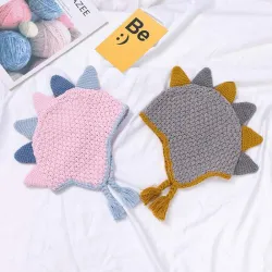 Small dinosaur - handmade winter hat for kids