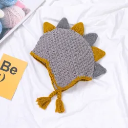 Small dinosaur - handmade winter hat for kids