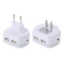 Dual USB port charger with LED night light - light sensorChargers